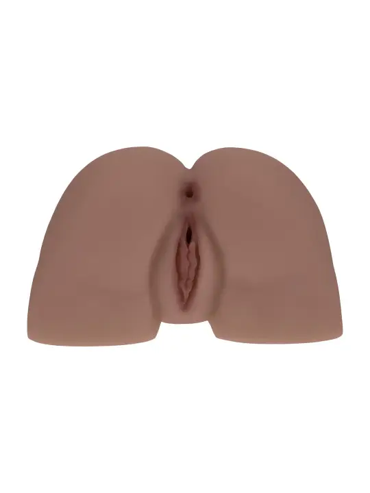 BODYFORMS - KAYA BLOOM - DUAL ENTRY VIBRATING MASTURBATOR - 2,4 KG / 5.4 LBS - BROWN