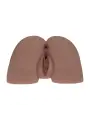 BODYFORMS - KAYA BLOOM - DUAL ENTRY VIBRATING MASTURBATOR - 2,4 KG / 5.4 LBS - BROWN