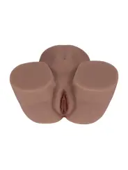 BODYFORMS - KAYA BLOOM - DUAL ENTRY VIBRATING MASTURBATOR - 2,4 KG / 5.4 LBS - BROWN