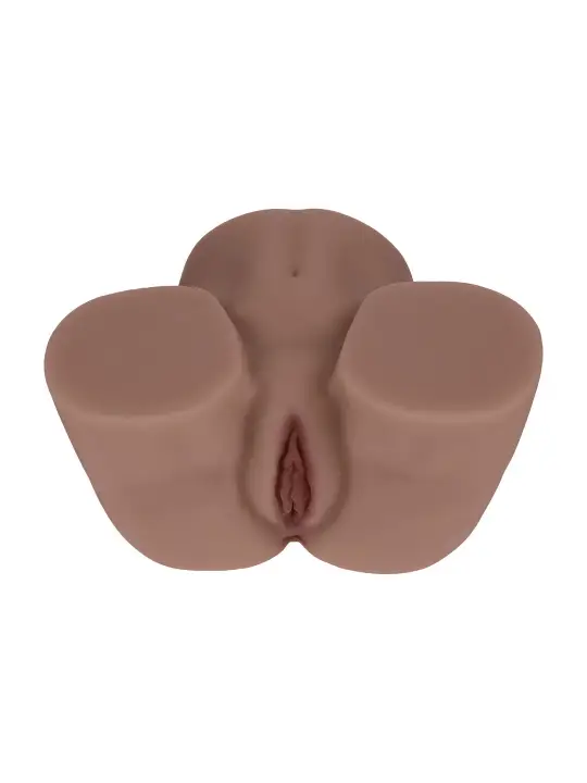 BODYFORMS - KAYA BLOOM - DUAL ENTRY VIBRATING MASTURBATOR - 2,4 KG / 5.4 LBS - BROWN