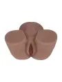 BODYFORMS - KAYA BLOOM - DUAL ENTRY VIBRATING MASTURBATOR - 2,4 KG / 5.4 LBS - BROWN