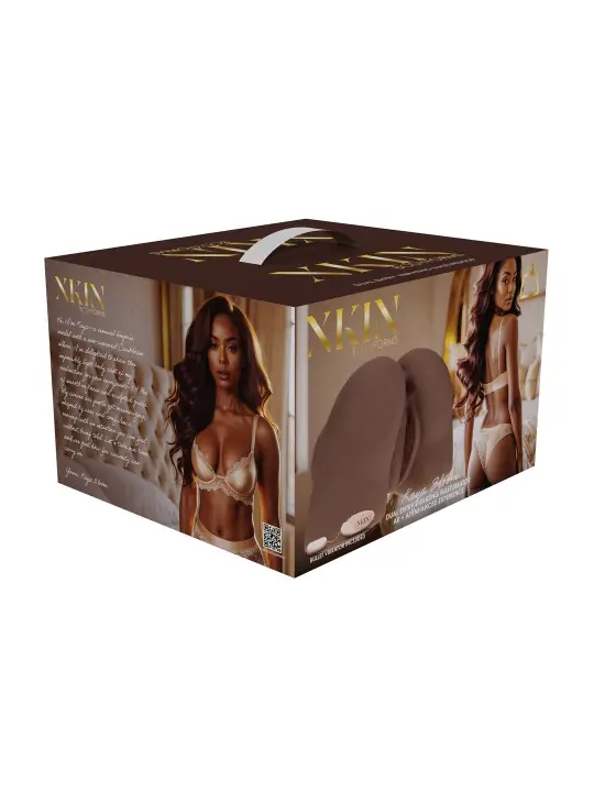 BODYFORMS - KAYA BLOOM - DUAL ENTRY VIBRATING MASTURBATOR - 2,4 KG / 5.4 LBS - BROWN