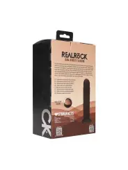 DUAL DENSITY SILICONE CURVED REALISTIC DILDO WITH SUCTION CUP - 7 / 18,5 CM - BLACK