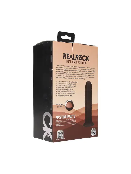 DUAL DENSITY SILICONE CURVED REALISTIC DILDO WITH SUCTION CUP - 7 / 18,5 CM - BLACK