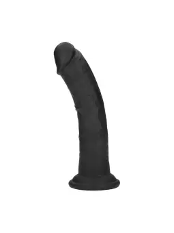 DUAL DENSITY SILICONE CURVED REALISTIC DILDO WITH SUCTION CUP - 7 / 18,5 CM - BLACK