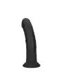 DUAL DENSITY SILICONE CURVED REALISTIC DILDO WITH SUCTION CUP - 7 / 18,5 CM - BLACK
