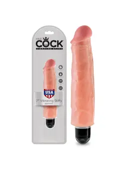 VIBRADOR REALÍSTICO KING COCK VIBRATING STIFFY 7” BRANCO