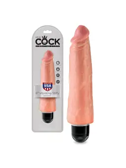 VIBRADOR REALÍSTICO KING COCK VIBRATING STIFFY 8” BRANCO