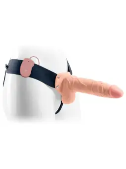 STRAP-ON OCO COM VIBRAÇÃO E TESTÍCULOS REAL RAPTURE AIR FEELING 8" BRANCO