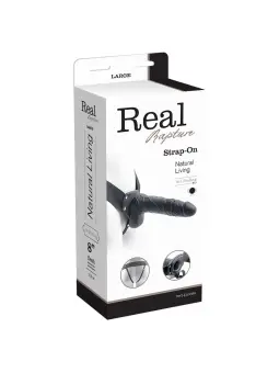 STRAP-ON OCO COM VIBRAÇÃO E TESTÍCULOS REAL RAPTURE AIR FEELING 8" PRETO