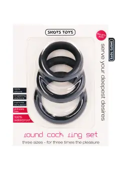 CONJUNTO DE ANÉIS PARA O PÉNIS ROUND COCK RINGS SET PRETOS