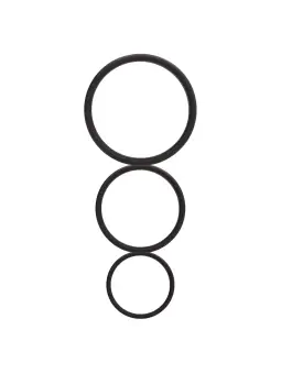 CONJUNTO DE ANÉIS PARA O PÉNIS FLAT COCK RINGS SET PRETOS