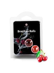 BOLAS LUBRIFICANTES BEIJÁVEIS BRAZILIAN BALLS SABOR A CEREJA 2 x 4GR