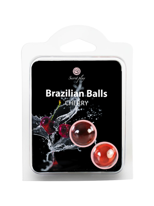 BOLAS LUBRIFICANTES BEIJÁVEIS BRAZILIAN BALLS SABOR A CEREJA 2 x 4GR