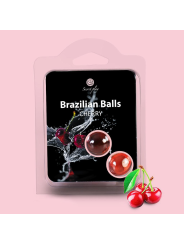 BOLAS LUBRIFICANTES BEIJÁVEIS BRAZILIAN BALLS SABOR A CEREJA 2 x 4GR