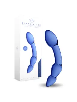 DILDO EM VIDRO SUPERIOR CHRYSTALINO AZUL