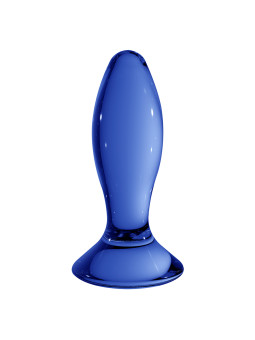 PLUG EM VIDRO FOLLOWER CHRYSTALINO AZUL