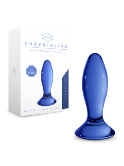 PLUG EM VIDRO FOLLOWER CHRYSTALINO AZUL