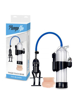 BOMBA PARA O PÉNIS VIBRATÓRIA COM MASTURBADOR FINGER TOUCH SENSE TRANSPARENTE