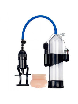 BOMBA PARA O PÉNIS VIBRATÓRIA COM MASTURBADOR FINGER TOUCH SENSE TRANSPARENTE