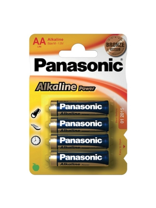 4 PILHAS AA ALCALINAS PANASONIC