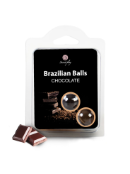 BOLAS LUBRIFICANTES BEIJÁVEIS BRAZILIAN BALLS SABOR A CHOCOLATE 2 x 4GR