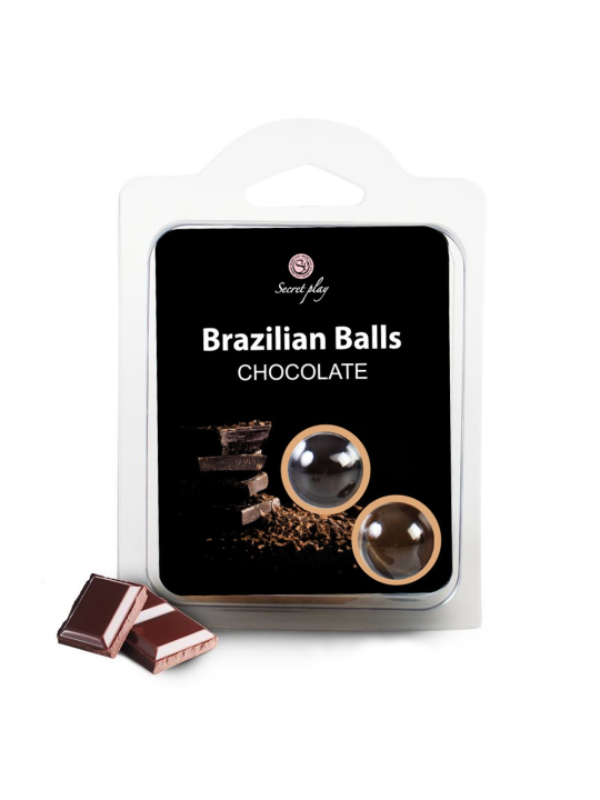 BOLAS LUBRIFICANTES BEIJÁVEIS BRAZILIAN BALLS SABOR A CHOCOLATE 2 x 4GR