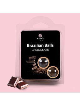 BOLAS LUBRIFICANTES BEIJÁVEIS BRAZILIAN BALLS SABOR A CHOCOLATE 2 x 4GR