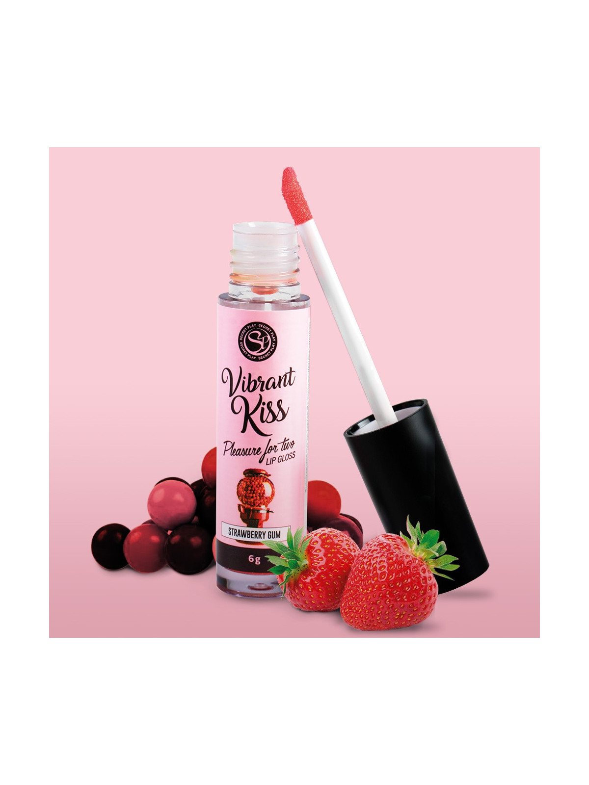 LIP GLOSS DE PASTILHA DE MORANGO VIBRANT KISS 6GR