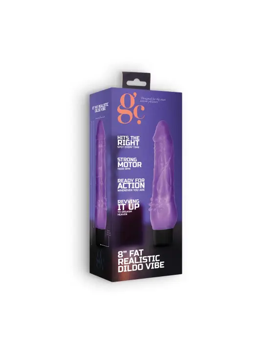 VIBRADOR REALÍSTICO 8" FAT VIBE GC ROXO
