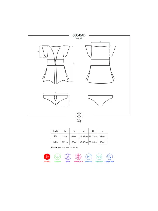 CAMISA DE NOITE E TANGA 868-BAB OBSESSIVE CAMISA DE NOITE E TANGA 868-BAB OBSESSIVE