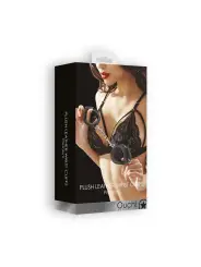 ALGEMAS OUCH! PLUSH LEATHER WRIST CUFFS PRETAS