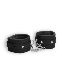 ALGEMAS OUCH! PLUSH LEATHER WRIST CUFFS PRETAS