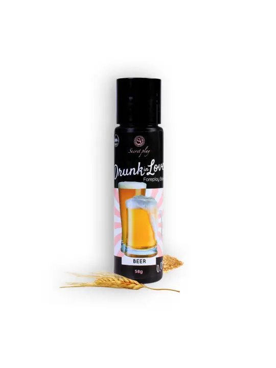 BÁLSAMO LUBRIFICANTE SABOR CERVEJA DRUNK IN LOVE SECRET PLAY 60ML