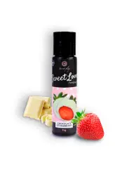 GEL LUBRIFICANTE COM SABOR A MORANGO E CHOCOLATE BRANCO SWEET LOVE SECRET PLAY 60ML