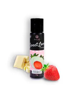 GEL LUBRIFICANTE COM SABOR A MORANGO E CHOCOLATE BRANCO SWEET LOVE SECRET PLAY 60ML