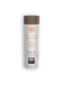 ÓLEO DE MASSAGEM BEIJÁVEL LUXURY BODY OIL DE CHÁ VERDE E TANGERINA SHIATSU™ 75ML