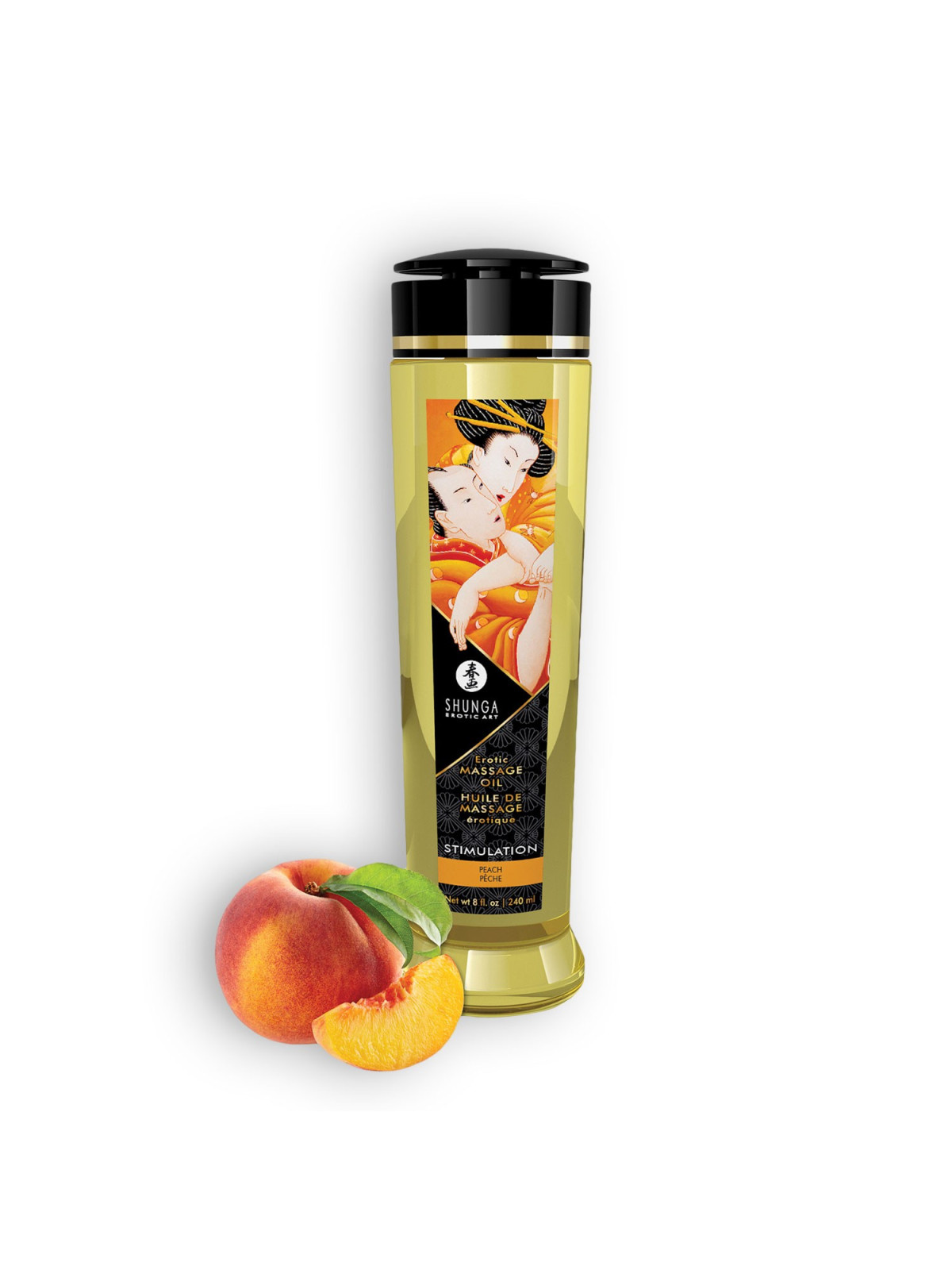 ÓLEO DE MASSAGEM SHUNGA STIMULATION PÊSSEGO 240ML