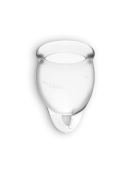 CONJUNTO DE 2 COPOS MENSTRUAIS FEEL CONFIDENT SATISFYER TRANSPARENTE