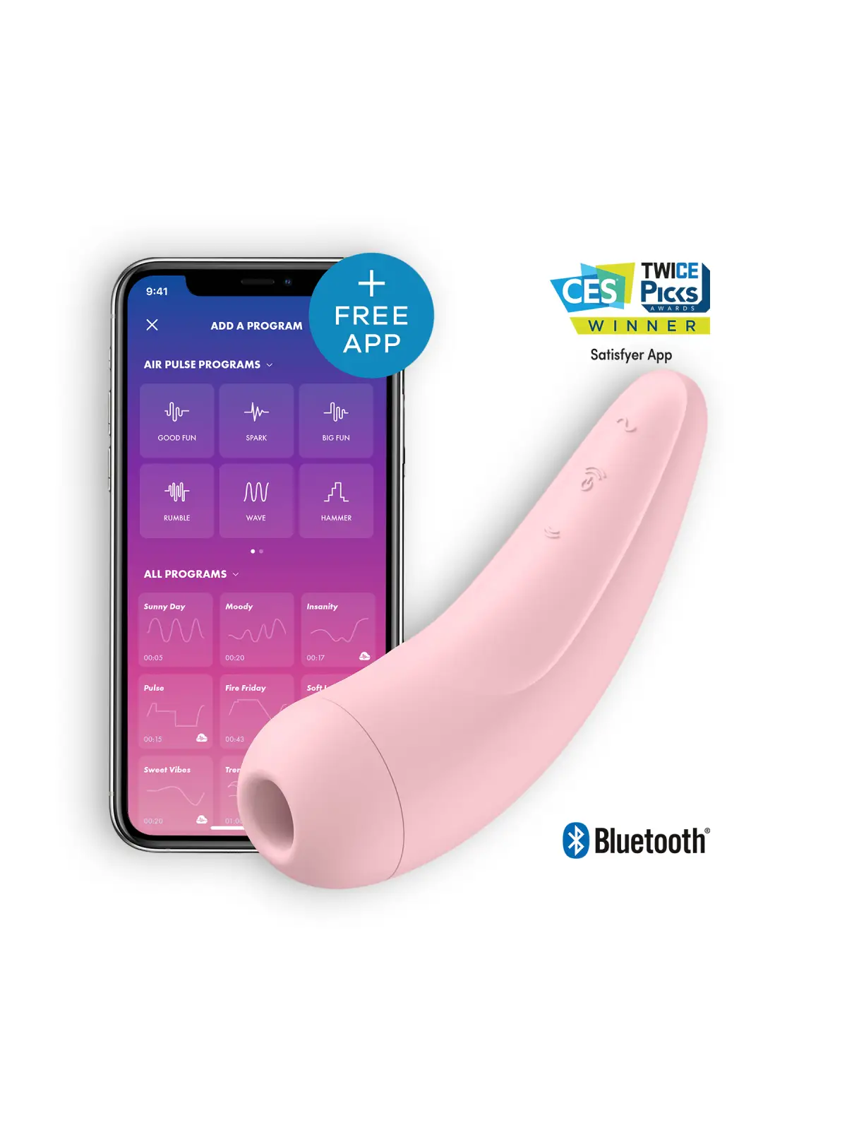 ESTIMULADOR CURVY 2+ COM APP SATISFYER ROSA