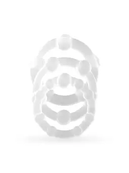 SET DE ANÉIS PENIANOS TRIPLE BEAD TRANSPARENTES CRUSHIOUS