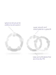 SET DE ANÉIS PENIANOS TRIPLE BEAD TRANSPARENTES CRUSHIOUS