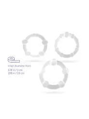 SET DE ANÉIS PENIANOS TRIPLE BEAD TRANSPARENTES CRUSHIOUS