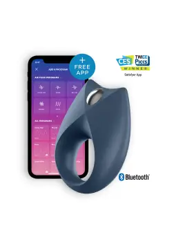 ANEL VIBRATÓRIO COM APP E BLUETOOTH ROYAL ONE RING SATISFYER AZUL
