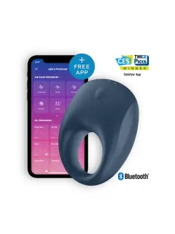 ANEL VIBRATÓRIO COM APP E BLUETOOTH STRONG ONE RING SATISFYER AZUL