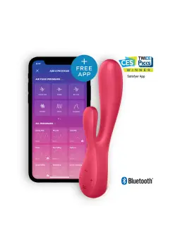 VIBRADOR MONO FLEX COM APP E BLUETOOTH SATISFYER VERMELHO