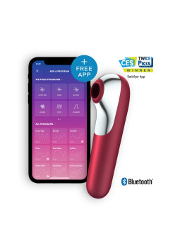 VIBRADOR DUAL LOVE COM APP SATISFYER VERMELHO