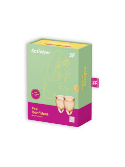 CONJUNTO DE 2 COPOS MENSTRUAIS FEEL CONFIDENT SATISFYER LARANJA