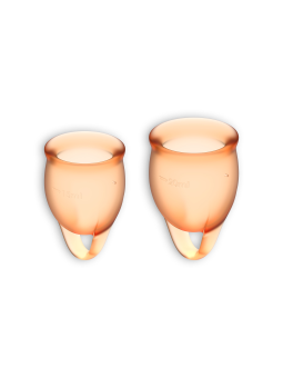 CONJUNTO DE 2 COPOS MENSTRUAIS FEEL CONFIDENT SATISFYER LARANJA