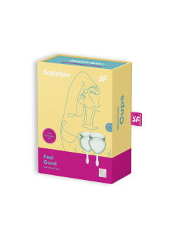 CONJUNTO DE 2 COPOS MENSTRUAIS FEEL GOOD SATISFYER VERDE ESCURO